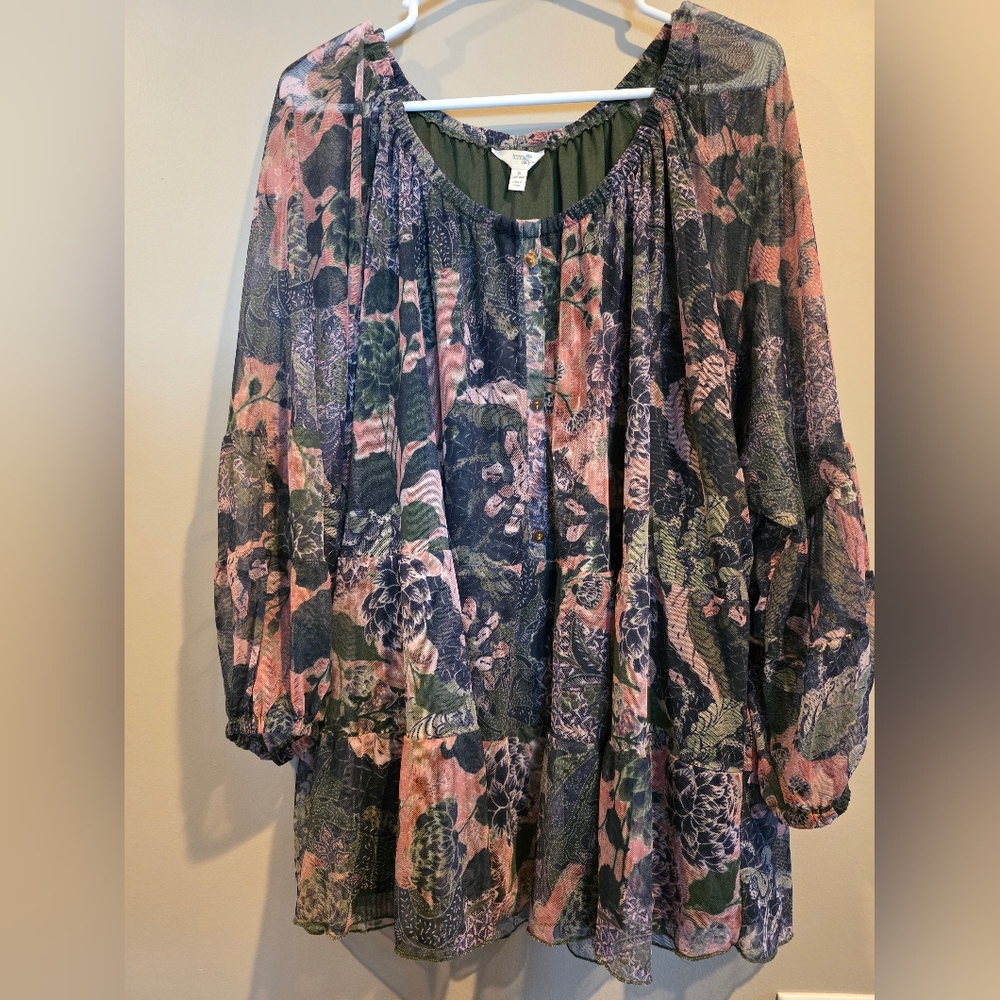 Terra & Sky Floral Multicolor Blouse